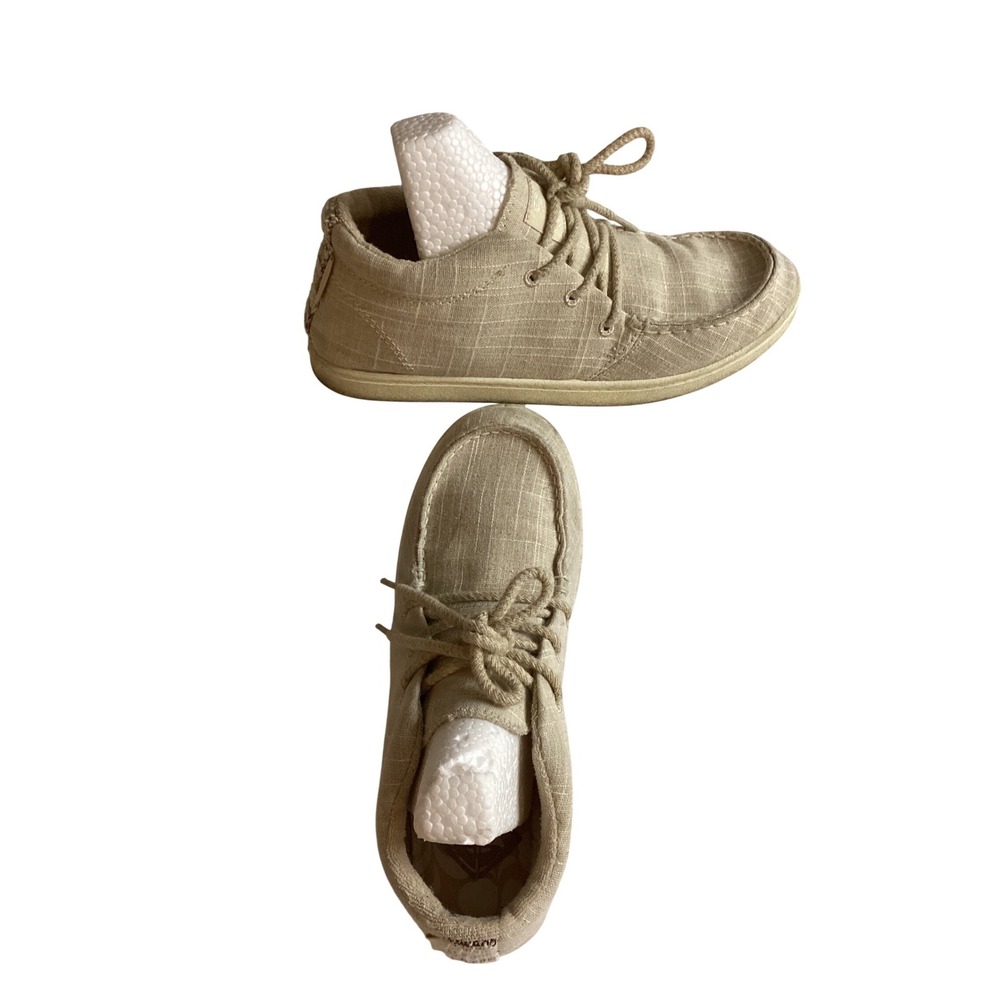 Roxy Minnow Wally‎ Womens Size 7 Beige Textile Slip On Boat Shoes ARJS600530